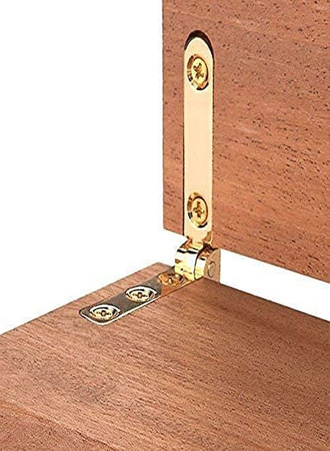 TamBee Mini Hinges for Wooden Box - Brass, 90 Degree Jewelry Box Hardware with Screws, 12 Pcs (30 x 20mm, Gold) - Image 4